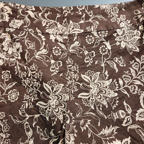 GOODCLOTHES COLLECTIONS Brown Beige Floral Damask Unlined Crop Pantsuit Women 10 - Picture 10 of 12